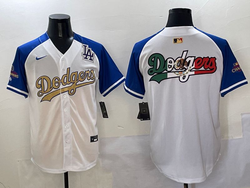 Men Los Angeles Dodgers Blank White Blue Gold Game Nike 2025 MLB Jersey style 42914